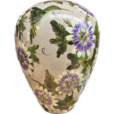 Handbeschilderde vaas - Kander M passiflora beige