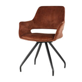 Eetkamerstoel Capp Rust Velvet Draaibaar (Set van 2) Livingfurn