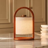 Rivierkastanje houten oplaadbare lamp - dimbaar en draadloos licht