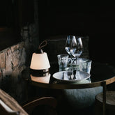 Liv donkerbruine oplaadbare lamp – leren band, dimbaar, 3 lichtmodi, draadloos