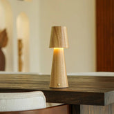 Lucas Oplaadbare Tafellamp Hout | Draadloos & Dimbaar met USB-C