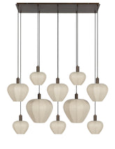 Hanglamp Huxi 10-Lichts 138x49x180 cm Bruin Linnen Light & Living