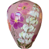 Handbeschilderde vaas - Kander flowermix mauve