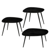 Jailey Bijzettafel - Set van 3 - L62 x B52 x H34 cm - Gerecycled Hout - Zwart