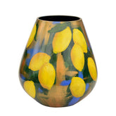 Handbeschilderde Vaas Tasman M lemon blue Ø26 x H28 cm
