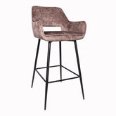 Barstoel Fallon Velvet Bruin Zithoogte 75 cm PTMD (set van 2)