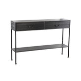 Sidetable Ray Zwart Hout Metalen Frame 2 Laden PTMD