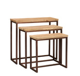 Sidetable Zoah Koper Rechthoekig Hout Set van 3 PTMD