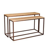 Sidetable Zoah Koper Mangohout Set van 2 PTMD