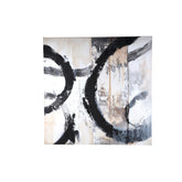 Wandpaneel Jor Zwart Canvas Geometrisch Vierkant PTMD