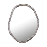 Spiegel Paislie Nickel Aluminium Organisch Rond 56x72 cm PTMD
