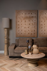 Canvas Schilderij Porty Cream Bruin Rechthoekig 122x152 cm PTMD