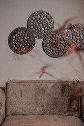 Wandpaneel Geoffe Silver Gegoten Aluminium Rond 120x74 cm PTMD