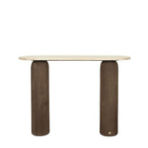 Sidetable Liora Bruin Mangohout Marmeren Blad Ovaal - PTMD