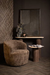 Wandpaneel Elasah Zwart Hout Line Patroon 102x76 cm PTMD