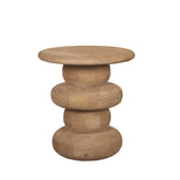 Bijzettafel Keven Natural Mangohout Rond PTMD