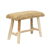 Bankje Raffia Naturel Teakhout Bazar Bizar