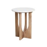 Bijzettafel Kuching Rond Marmer Wit 30 cm Raw Materials