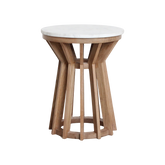 Bijzettafel Sarawak Marmer Wit Mangohout 40 cm Raw Materials Amsterdam