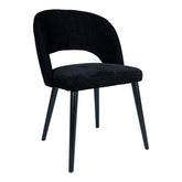 Silla de comedor de tela negra Abierto Black nanci