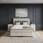 Storage Box Spring Blackpearl Beige 180x200