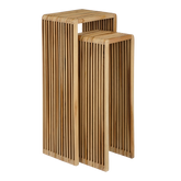 Yonker Plantentafel - Set van 2 - L35 x B25 x H80 cm - Gerecycled Hout - Bruin