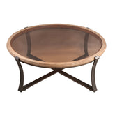 PTMD Cami Natural Dennenhout Salontafel Gebogen Frame - 102cm