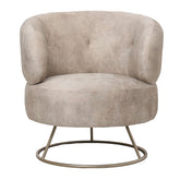 PTMD Carice Beige Fauteuil Gouden Basis