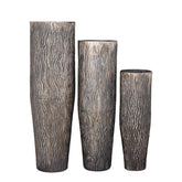 PTMD-Deandra Silver alu plantenpot golvend- Set van 3