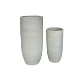 Dezzel White glazed round ceramic pot high SV2