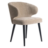 PTMD Fiori Cream 6051 Eetkamerstoel - Zwarte Houten Poten