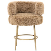 PTMD Hair Bruin Barstoel - Metaal Goud