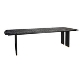Liber Black mango wood dining table 280cm gold leg