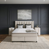 Storage box spring Blackpearl Beige 140x200