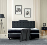 Storage box spring Marrakech artificial leather Black 140x200