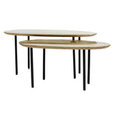 Oxil Green wood side table with egg-shaped top SV2