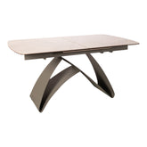 Shiva Gris mesa de comedor extensible pierna gris
