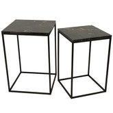 Volos set of 2 side tables brown marble