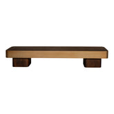 Warren Coffee table 180x45x31 brown wood gold mtl