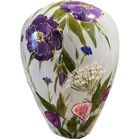 Handbeschilderde Vaas Kander summer flower blue