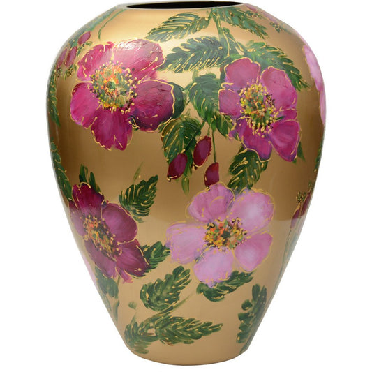 Handbeschilderde Vaas Kander M rosehip gold Ø27,5 x H35 cm