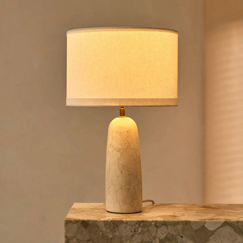 Charlotte Marmeren Lamp met Katoenen Kap – Elegante verlichting voor uw huis