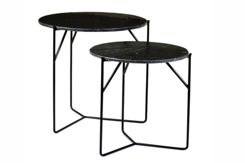 Mason Mármol Negro/Negro Juego de 2