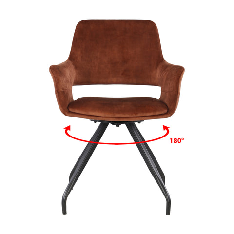 Eetkamerstoel Capp Rust Velvet Draaibaar (Set van 2) Livingfurn