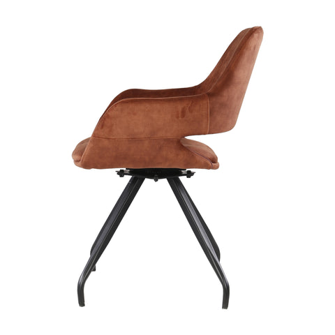 Eetkamerstoel Capp Rust Velvet Draaibaar (Set van 2) Livingfurn