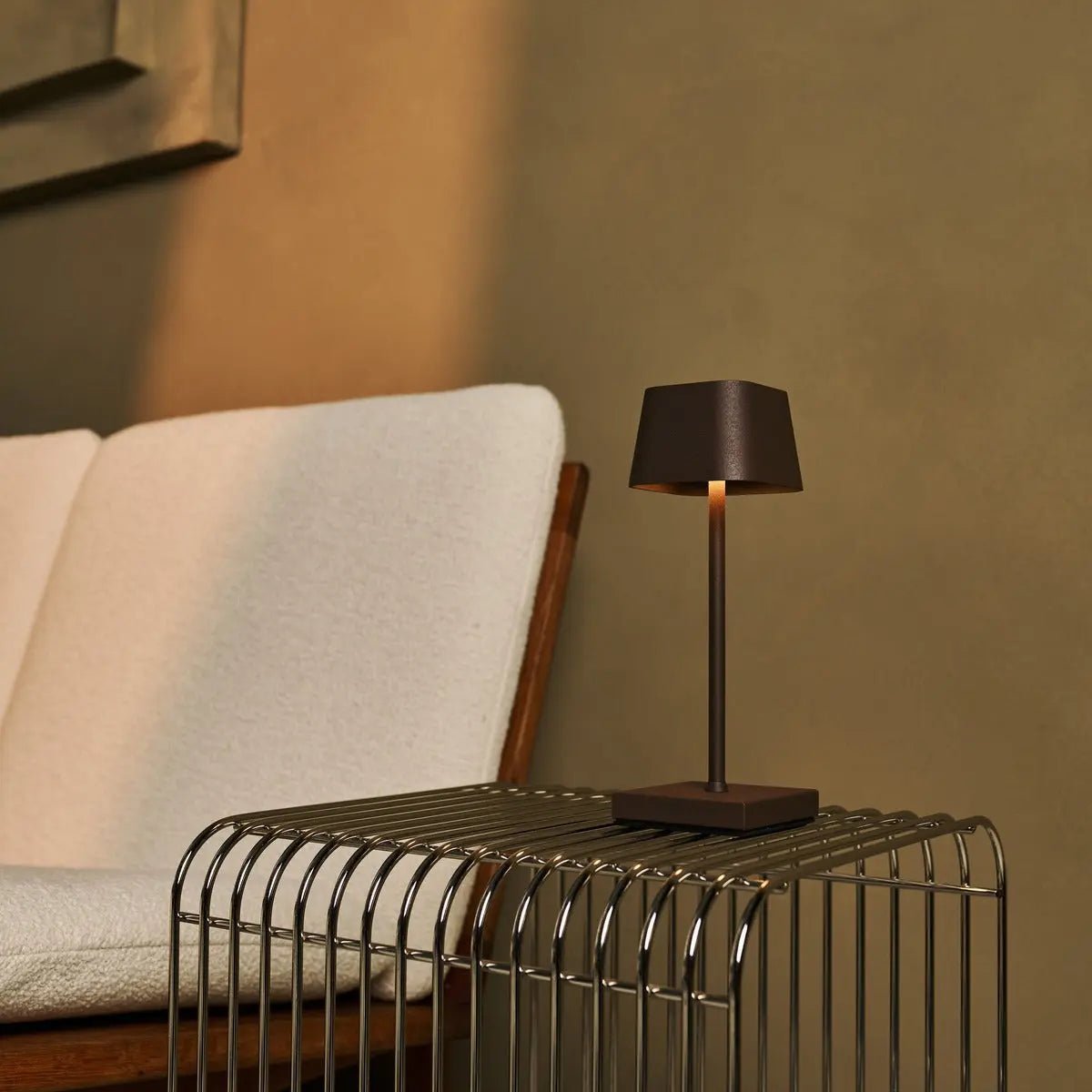 Sarphati Mini Mocha Brown Tafellamp - Draadloos Oplaadbaar & Dimbaar