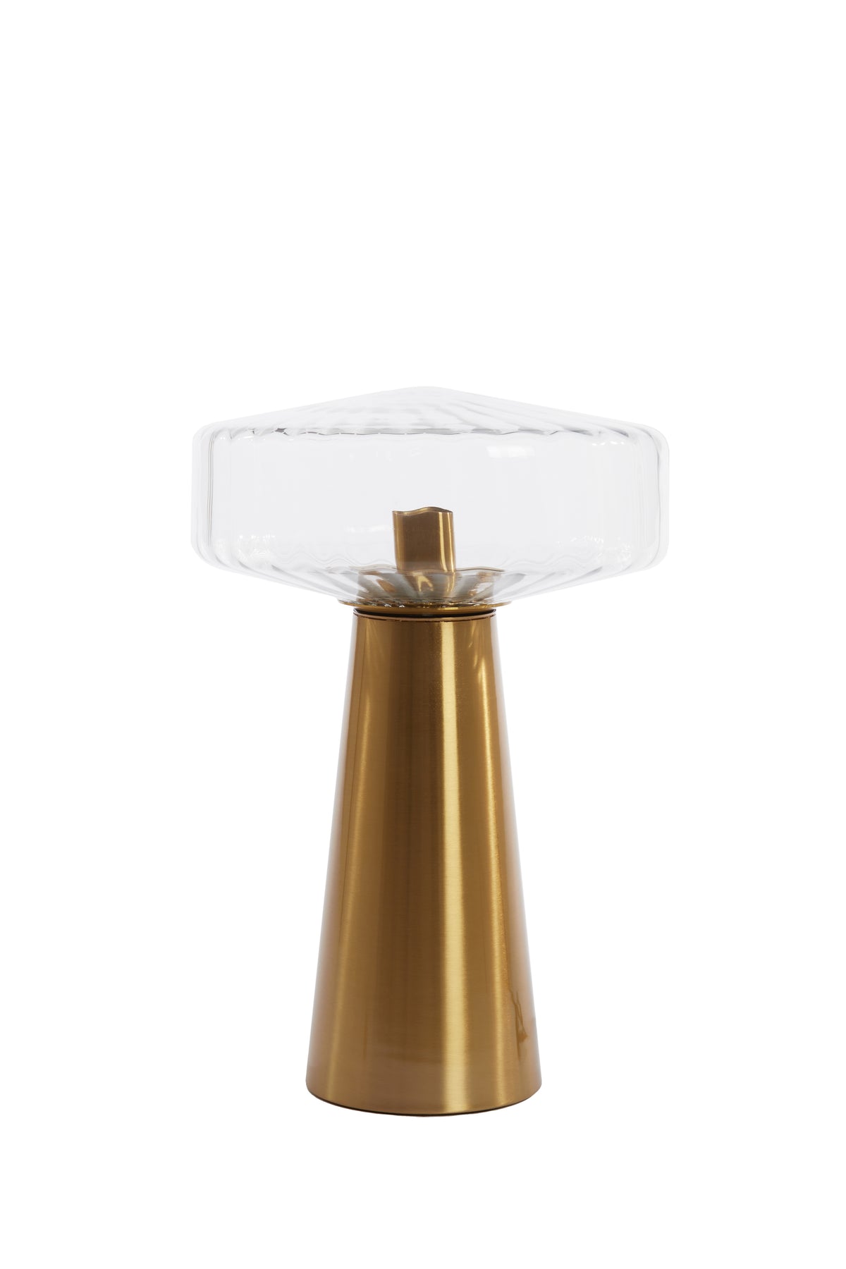 Tafellamp Pleat Helder Glas Goud Ø30x45 cm Light & Living