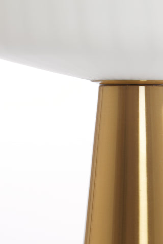 Tafellamp Pleat Mat Wit Goud Ø40x53 cm Light & Living