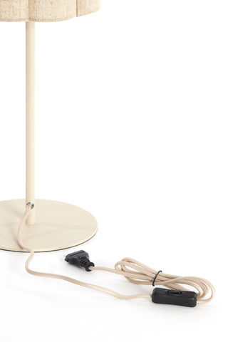 Tafellamp Fringe Naturel+Crème Ø20x70 cm Light & Living
