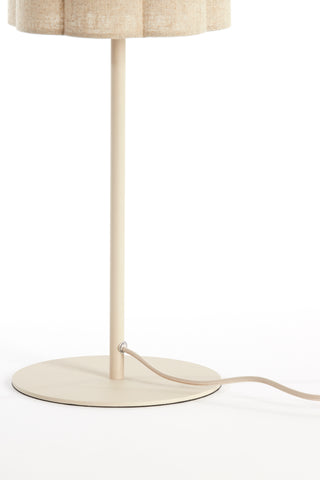 Tafellamp Fringe Naturel+Crème Ø20x70 cm Light & Living